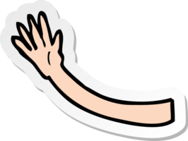 pegatina de un gesto de brazo de dibujos animados png