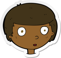 sticker of a cartoon curious boy png