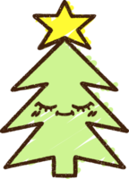 dibujo de tiza del árbol de navidad png