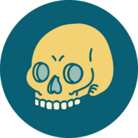 iconic tattoo style image of a skull png