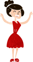 cartoon woman with raised arms png