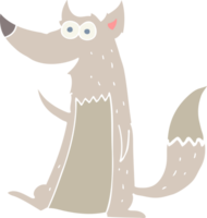 lobo de desenho animado de estilo de cor plana png