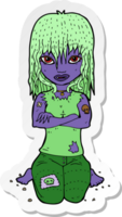 pegatina de una chica vampiro de dibujos animados png