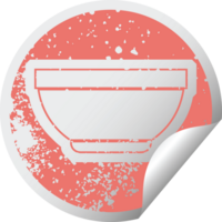 distressed sticker icon illustration of a bowl png