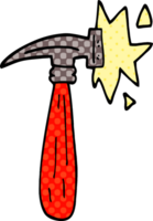 cartoon doodle hammer banging png