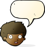 cartoon happy boy's face with speech bubble png