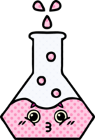 comic book style cartoon of a science beaker png