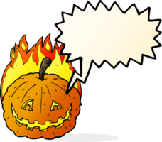 cartoon grinning pumpkin with speech bubble png