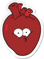 sticker van een cartoon verward hart png