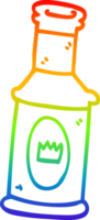 rainbow gradient line drawing of a cartoon alcoholic drink png