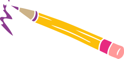 mano disegnato cartone animato scarabocchio di un' colorato matita png