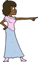 cartoon woman pointing finger png