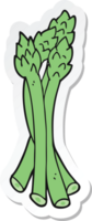 sticker of a cartoon asparagus png