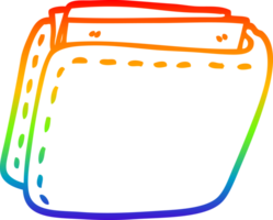 rainbow gradient line drawing of a cartoon wallet full of cash png