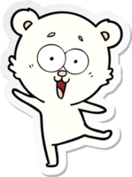 sticker van een cartoon van een lachende teddybeer png