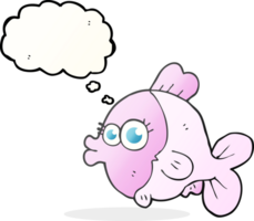 funny    drawn thought bubble cartoon fish with big pretty eyes png