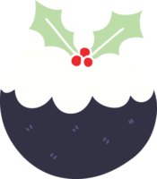 hand drawn quirky cartoon christmas pudding png