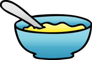 gradient shaded quirky cartoon bowl of soup png