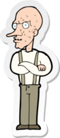 sticker of a cartoon mean old man png