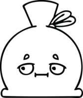 line drawing cartoon of a sack png