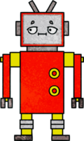 retro grunge texture cartoon of a robot png