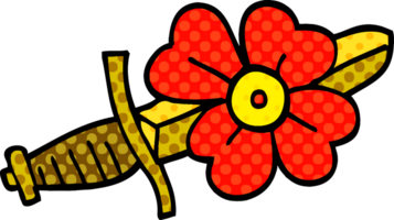 tecknad doodle tatuering dolk symbol png