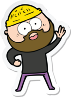 sticker of a cartoon bearded man png