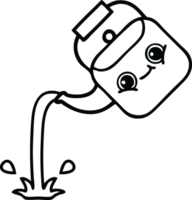 line drawing cartoon of a pouring kettle png