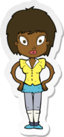 sticker of a cartoon pretty girl png