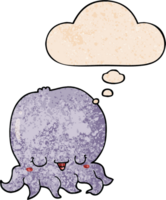 cartone animato Medusa con pensato bolla nel grunge struttura stile png