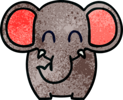 hand drawn quirky cartoon elephant png