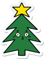 sticker of a cute cartoon christmas tree png