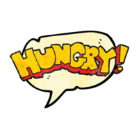 discurso bolha texturizado desenho animado com fome texto png