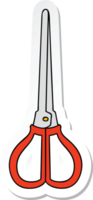sticker of a quirky hand drawn cartoon scissors png
