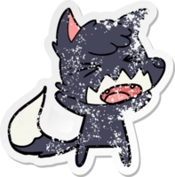 distressed sticker of a angry cartoon fox png