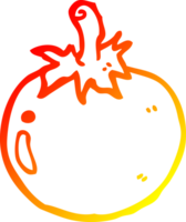 warm gradient line drawing of a cartoon tomato png