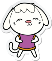 sticker of a happy cartoon dog png