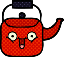 comic book style cartoon of a kettle png