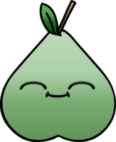 gradient shaded cartoon of a green pear png