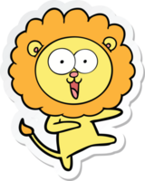 autocollant d'un lion de dessin animé heureux png