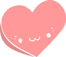 flat color style cartoon love heart with face png