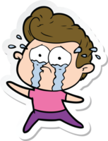 sticker of a dancing crying man png