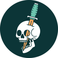 iconic tattoo style image of a skull png