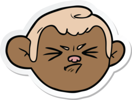 autocollant d'un visage de singe de dessin animé png