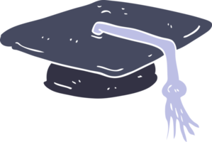 ilustración de color plano de gorro de graduación png