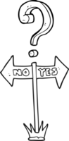 drawn black and white cartoon yes and no sign png