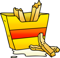 gradient shaded quirky cartoon french fries png