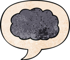 cartoon cloud with speech bubble in retro texture style png