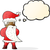 cartoon santa claus with thought bubble png