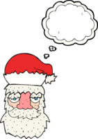 drawn thought bubble cartoon tired santa claus face png